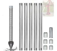 Kit De Forage De Puits D'eau 1/4 Pouce - Tuyaux Galvanisés Robustes Avec Pointe De Forage En Acier Inoxydable Et Crépine Pour Puits À Sa-ble, Nappe Phréatique De 6 M(1+5 Pipes-6m (20ft))