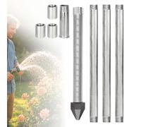 Kit De Forage De Puits D'eau 1/4 Pouce - Tuyaux Galvanisés Robustes Avec Pointe De Forage En Acier Inoxydable Et Crépine Pour Puits À Sa-ble, Nappe Phréatique De 6 M(1+3 Pipes-4m (13ft))