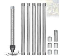 Kit de Forage Manuel de Puits, Pointe Filtrante 1-1/4" en Acier Inoxydable, Extraction d'Eau Souterraine Durable avec Tubes et Raccords, Design Anti-Corrosion(6M Kit)