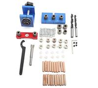 Kit de forets guide de perçage 3 en 1, outil de positionnement pour le travail du bois avec forets de 8 mm et 10 mm ainsi qu’un ouvre-trou de 15 mm pour l’assemblage de meubles et (Modèle B)