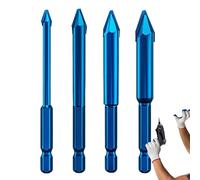 Kit de Forets Hélicoïdaux Excentriques,4 Pièces Accessoire Cranté Anti-Choc pour Outil Électrique,Ensemble de Forets pour Béton - Pour Béton Carrelage Brique Bois Construction Rénovation