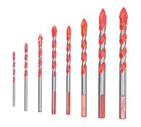 Kit de forets multi-usages en carbure de tungstène, haute dureté, perçage rapide pour carreaux de céramique, béton, verre, brique, bois, plastique, outils à main durables, 15 (8 pièces)