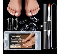 Kit de Formes d’Ongles en Poly Gel pour orteils - 150 Pcs de Moulages Réutilisables Doubles pour Extensions Acryliques et Pédicure avec Pinceau Gel à Double Extrémité et Lime à Ongles