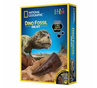 Kit de fouilles Dino, contient : Un outil de fouille, une brosse, une loupe, la pierre de fouille et le guide d'apprentissage, dès 8 ans