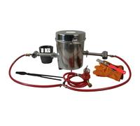 Kit de four à gaz propane 8 kg - Double brûleur - Avec creuset graphite de 8 kg - Pince et gants - Four pour métal fondu cuivre, laiton et aluminium