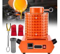 Kit de four électrique de fusion d'or 1500 W - Four de fusion numérique pour le recyclage de bijoux, creuset en graphite de haute pureté, contrôle de la température PID, 1 1500 °C (1 kg)