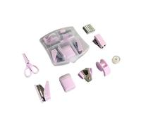 Kit de fournitures de bureau 8 pièces, ensemble d'accessoires de bureau mignon, ensemble d'agrafeuse scolaire, mini trousse de fournitures de bureau portable avec ciseaux (violet)