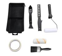 Kit de fournitures de petit rouleau de peinture - Mini cadre de rouleau de peinture 10,2 cm, 5,1 cm, cache-rouleau en acrylique, cache-rouleau en mousse, plateau de peinture, bâton de mélange de peinture, ruban de masquage