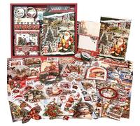 Kit de fournitures de scrapbooking de Noël : kit de scrapbooking pour le Nouvel An, fournitures de journal indésirable vintage avec autocollants esthétiques, fournitures de journal, cadeau de Noël