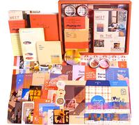Kit de fournitures de scrapbooking, fournitures de journal vintage, kit de scrapbooking avec autocollants esthétiques, set de papeterie, kit de journal bullet, fournitures de collage d'éphémères pour