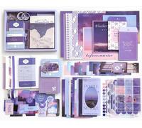 Kit De Fournitures De Scrapbooking, Kit De Scrapbooking Esthétique Avec Carnet De Notes À Grille A6, Kit D'accessoires De Scrapbooking, Cadeau Diy Album Photo Décoration Pour Filles Et Femmes