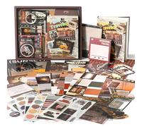 Kit de fournitures de scrapbooking, kit de scrapbooking esthétique vintage, 351 pièces de fournitures pour journal de pacotille avec papier de scrapbooking, carnet à grille A6, fournitures de
