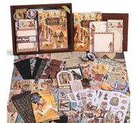 Kit de fournitures de scrapbooking, kit de scrapbooking esthétique vintage égyptien pour journal intime, fournitures de journal intime avec hiéroglyphes, pharaons, pyramides, cadeau unique pour
