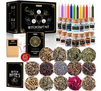 Kit de fournitures de sorcellerie pour sorcière - Bougies de sort - Pots à enchantements en cristaux - Herbes pour sort