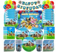 Kit de fournitures pour fête d'anniversaire Happy Paw Patrol, vaisselle jetable, décorations, gobelets, bannière, ballons, cadeaux de fête sur le thème des chiens de dessin animé Balloons set 5