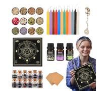 Kit de fournitures pour sorcières : ensemble de bougies rituelles, collection de cristaux, assortiment d'outils magiques, paquet d'accessoires spirituels, éléments charmants qui soutiennent les sorts