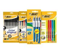 BIC Kit Les Essentiels , 3 Stylos 4 Couleurs, 5 Highlighter Surligneurs, 14 Cristal Original Stylos-Bille, Lot de 22 produits