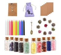 Kit de fournitures sorcellerie pour les sorts,Cadeaux sorcière d' sorts La boîte comprend des herbes séchées, bocaux en, bougieWitchcraft Supplies Kits Wiccan and Tools Witch Box Include