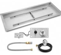 Kit de foyer à gaz rectangulaire 91,4 x 30,5 cm avec tous les accessoires, sortie 150 000 BTU pour terrasse extérieure et jardin