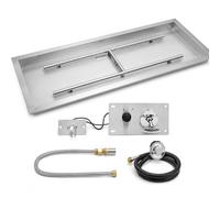 Kit de foyer à gaz rectangulaire de 91,4 x 30,5 cm | Ensemble complet de propane à monter soi-même avec tous les accessoires | Rendement élevé de 150 000 BTU pour terrasse extérieure et jardin