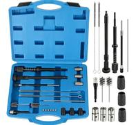 Kit de fraisage de sièges d'injecteurs (21 pièces), jeu de fraises pour injecteurs, kit d'outils pour le nettoyage et la réparation d'injecteurs diesel, outil pour injecteurs de 19 mm, nettoyeur d'inj