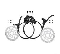 Kit de frein à disque de vélo, étrier avant et arrière en aluminium à double piston et frein à disque MT200 pour VTT, vélo de route (noir)