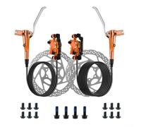 Kit de frein à disque hydraulique pour VTT avec étrier à double piston avant 800 mm et arrière 1400 mm et disques de frein de 160 mm pour VTT (orange)