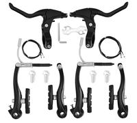 Kit de Frein Velo Tout en Aluminium, Frein VTT avec Leviers Patin Cable Frein Velo, Freins pour Vélo V-Brake avant et arrière, Ensemble de Freins Noir Universel de Vélo pour Velo Pliable VTT BMX