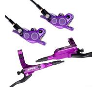 Kit de freins hydrauliques pour VTT avec 4 pistons de freins à disque pour un contrôle fiable sur les sentiers et les routes urbaines (violet)
