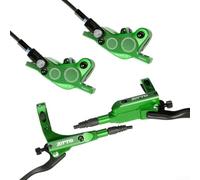 Kit de freins hydrauliques pour VTT avec 4 pistons de freins à disque pour un contrôle fiable sur les sentiers et les routes urbaines (vert)