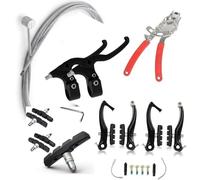 Kit de Freins Vélo Complet Universel avec Leviers De Frein en Aluminium, Pinces V-Brake, Câbles en Acier, Patins de Frein et Accessoires - Kit de Rechange pour Mountain Bike, City Bike et BMX