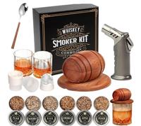 Kit de Fumage en Tonneau de Bois, Fumoir à Whisky et Cocktails, Kit de Fumage à L'ancienne, Infuseur de Fumoir, Cadeau de Bar à Domicile Parfait pour Hommes, Créez Une Expérience de Boisson Unique