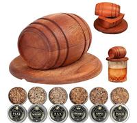 Kit de Fumage en Tonneau de Bois, Fumoir à Whisky et Cocktails, Kit de Fumage à L'ancienne, Infuseur de Fumoir, Cadeau de Bar à Domicile Parfait pour Hommes, Créez Une Expérience de Boisson Unique