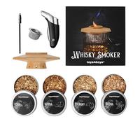 Kit de Fumoir à Whisky en Bois de Luxe avec Copeaux de Bois Naturels - Fumoir Portable avec Dôme, Briquet sans Butane, et Outils de Nettoyage - Amélioration des Saveurs pour Cocktails et Boissons