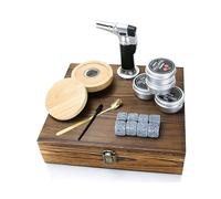 Kit de Fumoir Cocktail, MKNZOME Kit de Fumoir à Whisky à l'ancienne avec 4 Saveurs de Copeaux de Bois Ensemble Fumeur Cocktail Cadeau d'anniversaire Noël Fête des Pères pour Homme, Papa, Mari