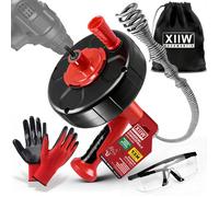 Kit de Furet Déboucheur de Canalisation avec câble spiralé de 9,5 M Ø12 mm pour Tuyaux Ø80mm Max, pour cuisine et salle de bain