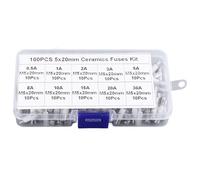 Kit de Fusibles à Tube en Céramique, Kit d'assortiment de Fusibles à Tube en Céramique avec Boîte de Rangement Pratique 100 Pièces 5x20 Mm 0,5 A à 30 A Kit de Fusibles 250 V