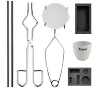 Kit de fusion de métaux - Ensemble de 8 pièces en graphite | Kit en céramique en acier inoxydable : ensemble complet de fer forgé en fonte d'aluminium doré et argenté pour fabrication de bijoux, R