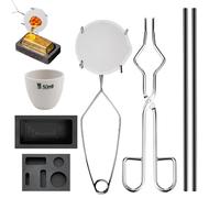 Kit de fusion de métaux - Ensemble de moules de fonte de torche en graphite | Outil de raffinage de fonte pour fer d'aluminium, cuivre et argent | Poids pour bijoux et travaux manuels