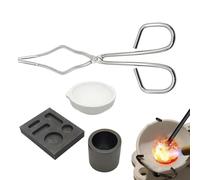 Kit De Fusion Or Argent Creuset En Graphite - Outil De Moulage Ďe Lingots Pour La Fabrication Đe Bijoux - Moule D́e Coulée À Fente D'huile Pour Le Raffinage Des Métaux Précieux - Dosage D̄e Forgeron