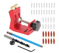 Kit de Gabarit à Entures de Poche - Outil d'Angle d'Assemblage Incliné à 15 Degrés - Système de Perçage Invisible avec Mèches, Clés, Vis et Chevilles | pour Charpente Bois, Travaux de Menuiserie et Pr