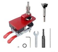 Kit de gabarit d'alésage de charnière de 35 mm avec marges réglables pour perçage de trou de charnière d'armoire dans le travail du bois, construction en alliage d'aluminium (rouge)