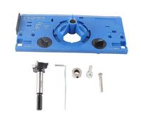 Kit de gabarit d'alésage de charnière de 35 mm, localisateur de guide de perçage de trou de charnière pour le travail du bois avec fraise et embout de 1/16 po, guide de perçage de (Bleue)