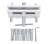 Kit de gabarit de cheville à centrage automatique, guide de perçage, bloc de gabarit pour trous droits avec bagues, travail du bois, outil de menuiserie à largeur réglable, argent