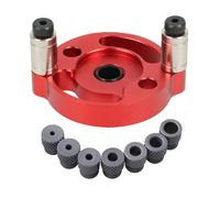 Kit de Gabarit de Cheville à Centrage Automatique Vertical 2/3/4/5/6/8/10mm,Guide de Perçage de Cheville à Bois,Gabarit de Trou de Poche,Localisateur de Perforateur,Kit de Perforateur (Rouge)