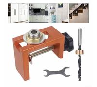 Kit de gabarit de cheville de précision pour le travail du bois avec pince facile à régler et foret (8 mm)