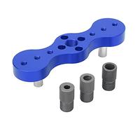 Kit de gabarit de goujonnage à centrage automatique en alliage d'aluminium 6/8/10mm positionneur de localisateur de poinçon outil de travail du bois(Bleu)