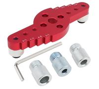 Kit de gabarit de perçage auto-centrant, 2 en 1 pour le travail du bois, localisateur de gabarit de cheville avec traceur, guide de perçage de ligne de centrage automatique, localisateur de poinçon,