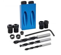 Kit de gabarit de perçage de poche, foret for le travail du bois, guides de perçage à 15 degrés, adaptateur d'entraînement d'angle de joint, localisateur, outil de menuiserie