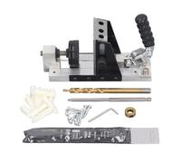 Kit de gabarit de perçage de poche professionnel robuste en acier moulé, 3 trous, perceuse à cheville, kit de vis de menuiserie avec étalonnage pour le travail du bois, la